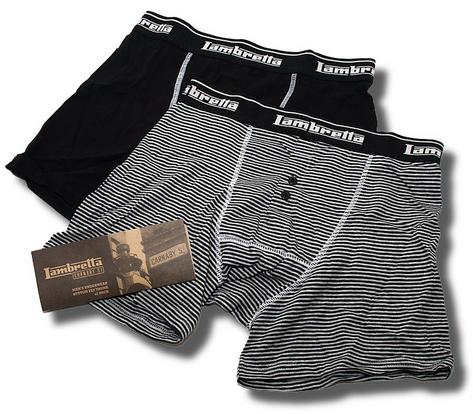 Lambretta 2 Pair Pack Boxer Short Briefs Pants Rib Cotton Stripe / Black   Preview